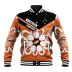 Northern Territory Oztag Custom Baseball Jacket Seven-Petaled Rose Emblem Indigenous Art
