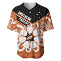 Northern Territory Oztag Custom Baseball Jersey Seven-Petaled Rose Emblem Indigenous Art