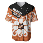 Northern Territory Oztag Custom Baseball Jersey Seven-Petaled Rose Emblem Indigenous Art
