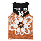 Northern Territory Oztag Custom Basketball Jersey Seven-Petaled Rose Emblem Indigenous Art