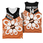 Northern Territory Oztag Custom Basketball Jersey Seven-Petaled Rose Emblem Indigenous Art