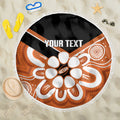Northern Territory Oztag Custom Beach Blanket Seven-Petaled Rose Emblem Indigenous Art