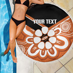 Northern Territory Oztag Custom Beach Blanket Seven-Petaled Rose Emblem Indigenous Art