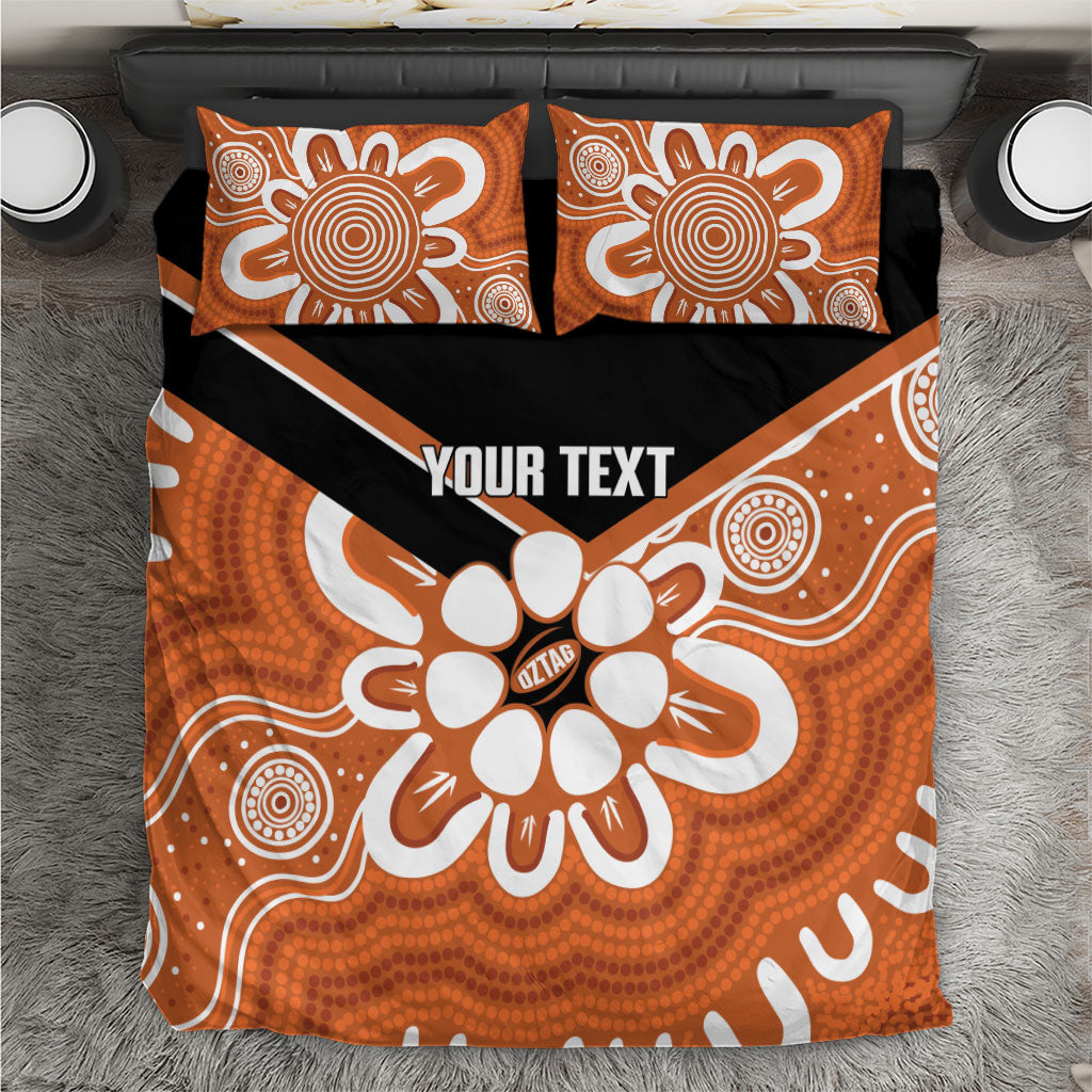 Northern Territory Oztag Custom Bedding Set Seven-Petaled Rose Emblem Indigenous Art