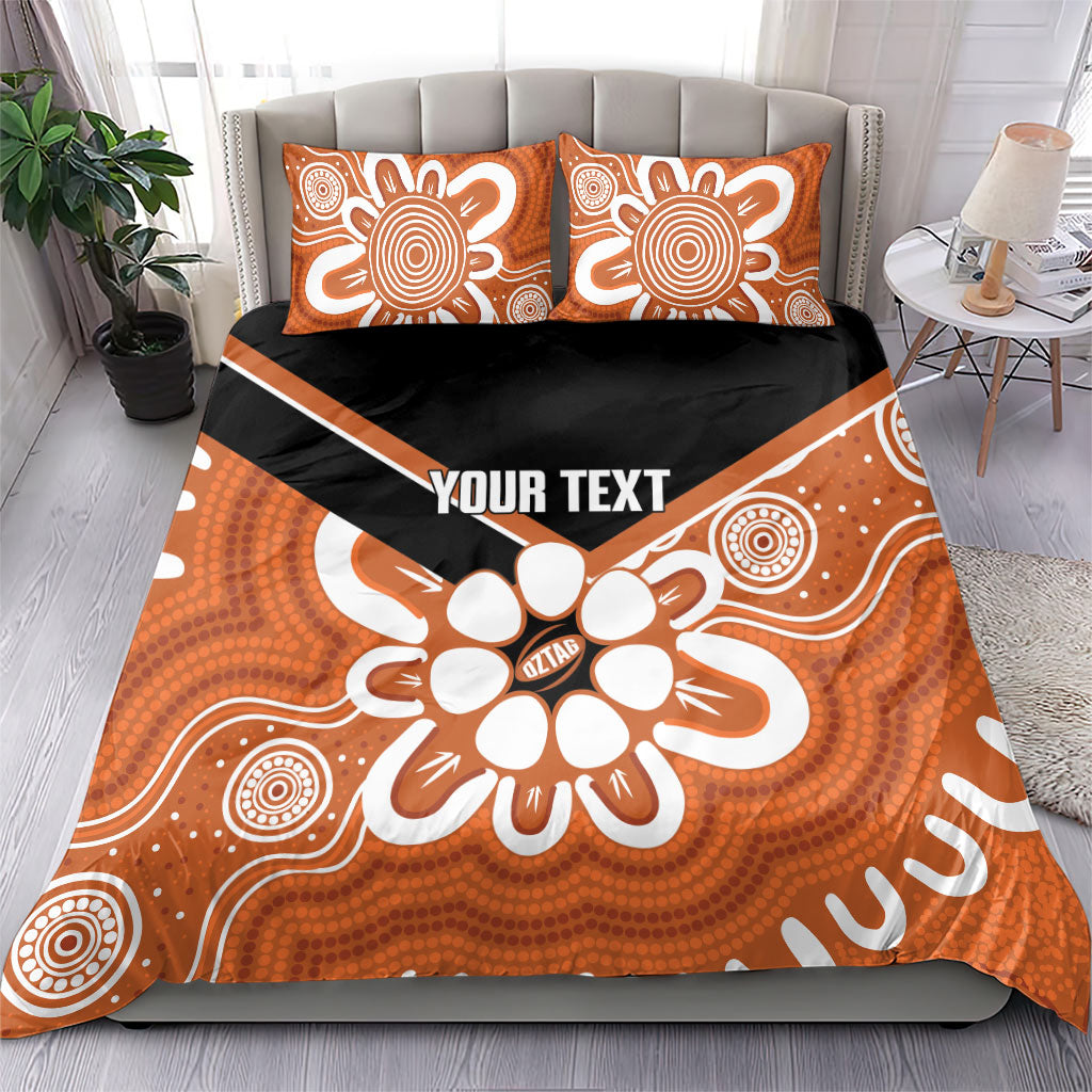 Northern Territory Oztag Custom Bedding Set Seven-Petaled Rose Emblem Indigenous Art