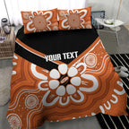 Northern Territory Oztag Custom Bedding Set Seven-Petaled Rose Emblem Indigenous Art