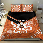 Northern Territory Oztag Custom Bedding Set Seven-Petaled Rose Emblem Indigenous Art
