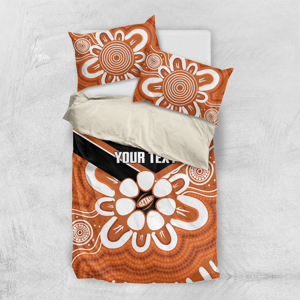 Northern Territory Oztag Custom Bedding Set Seven-Petaled Rose Emblem Indigenous Art