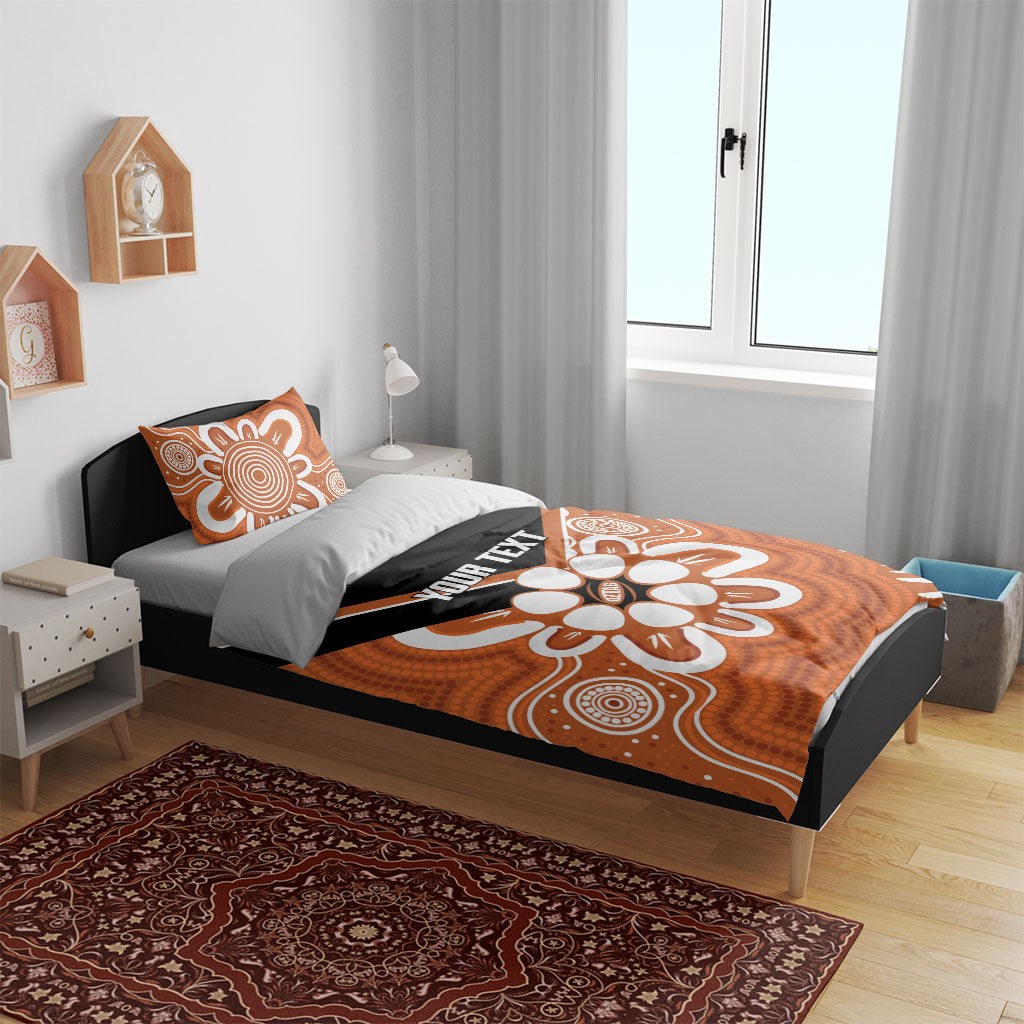 Northern Territory Oztag Custom Bedding Set Seven-Petaled Rose Emblem Indigenous Art