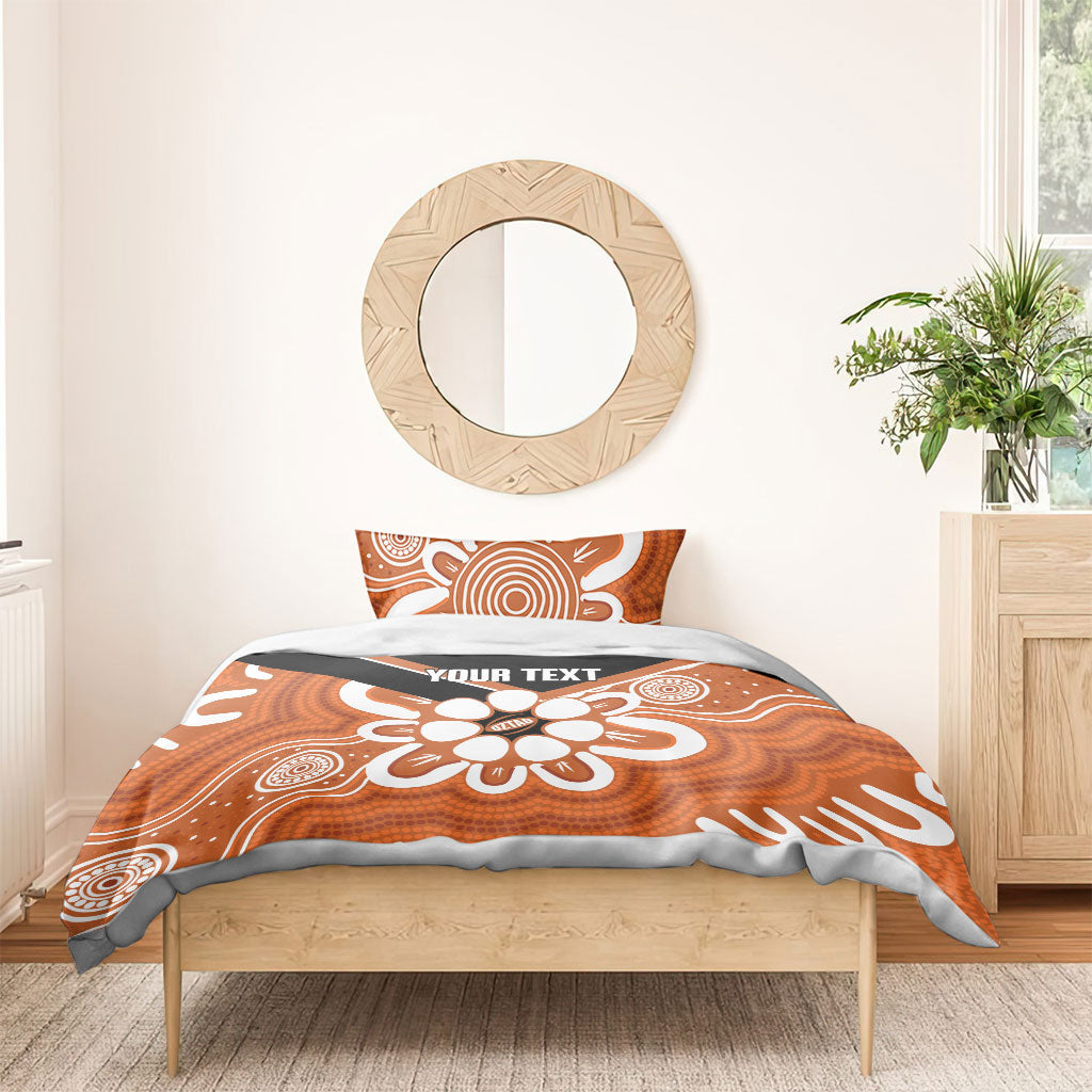 Northern Territory Oztag Custom Bedding Set Seven-Petaled Rose Emblem Indigenous Art