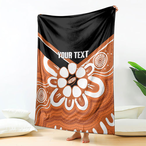Northern Territory Oztag Custom Blanket Seven-Petaled Rose Emblem Indigenous Art