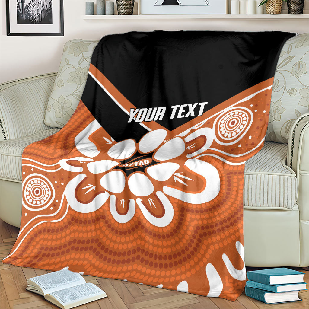 Northern Territory Oztag Custom Blanket Seven-Petaled Rose Emblem Indigenous Art