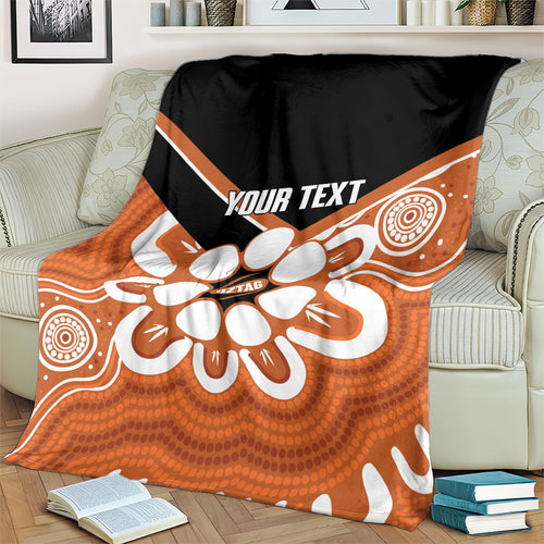 Northern Territory Oztag Custom Blanket Seven-Petaled Rose Emblem Indigenous Art