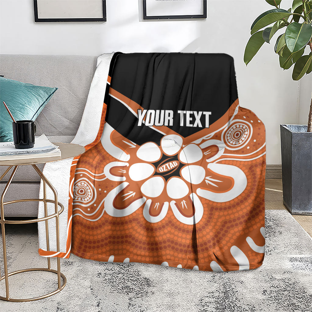Northern Territory Oztag Custom Blanket Seven-Petaled Rose Emblem Indigenous Art