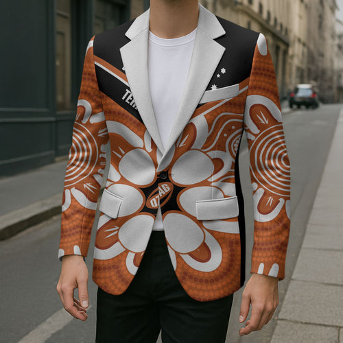 Northern Territory Oztag Custom Blazer Seven-Petaled Rose Emblem Indigenous Art