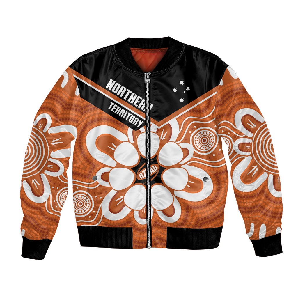 Northern Territory Oztag Custom Bomber Jacket Seven-Petaled Rose Emblem Indigenous Art