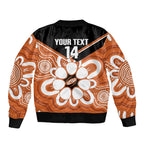 Northern Territory Oztag Custom Bomber Jacket Seven-Petaled Rose Emblem Indigenous Art