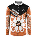 Northern Territory Oztag Custom Button Sweatshirt Seven-Petaled Rose Emblem Indigenous Art