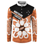 Northern Territory Oztag Custom Button Sweatshirt Seven-Petaled Rose Emblem Indigenous Art