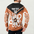 Northern Territory Oztag Custom Button Sweatshirt Seven-Petaled Rose Emblem Indigenous Art