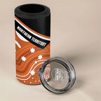 Northern Territory Oztag 4 in 1 Can Cooler Tumbler Seven-Petaled Rose Emblem Indigenous Art