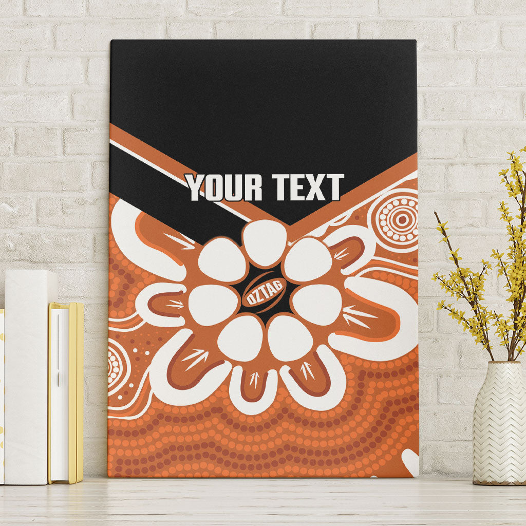 Northern Territory Oztag Custom Canvas Wall Art Seven-Petaled Rose Emblem Indigenous Art