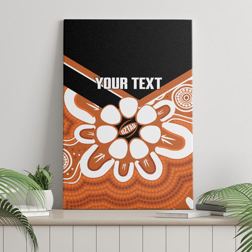 Northern Territory Oztag Custom Canvas Wall Art Seven-Petaled Rose Emblem Indigenous Art