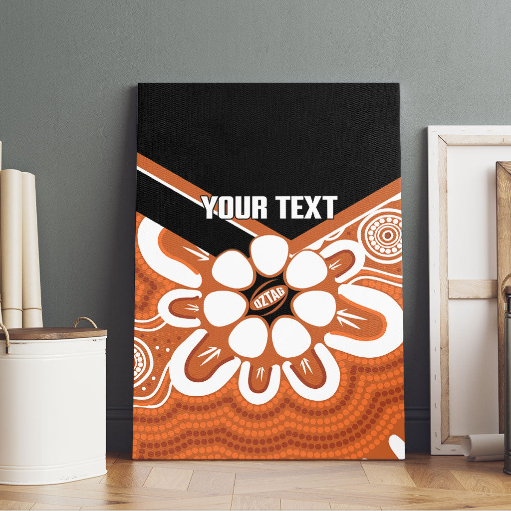 Northern Territory Oztag Custom Canvas Wall Art Seven-Petaled Rose Emblem Indigenous Art