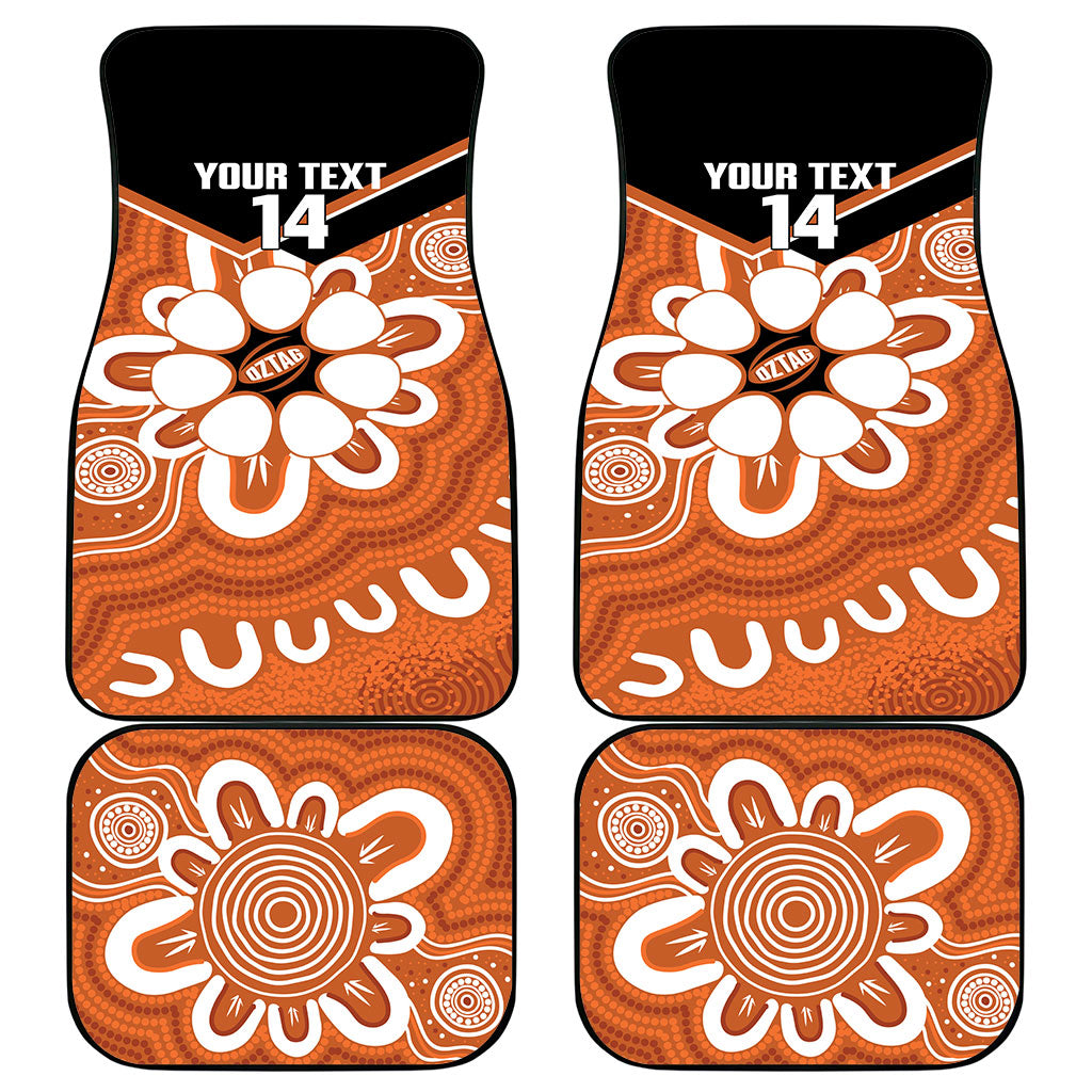 Northern Territory Oztag Custom Car Mats Seven-Petaled Rose Emblem Indigenous Art