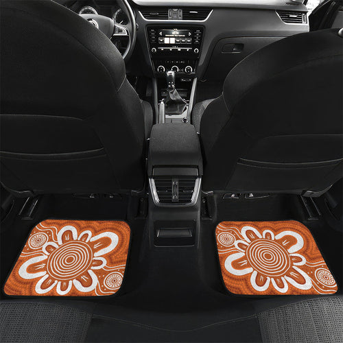 Northern Territory Oztag Custom Car Mats Seven-Petaled Rose Emblem Indigenous Art