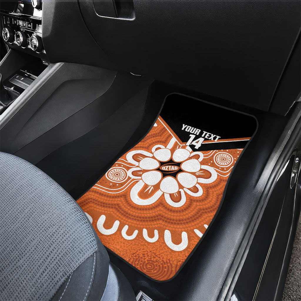 Northern Territory Oztag Custom Car Mats Seven-Petaled Rose Emblem Indigenous Art