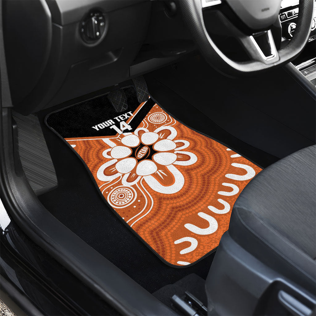 Northern Territory Oztag Custom Car Mats Seven-Petaled Rose Emblem Indigenous Art