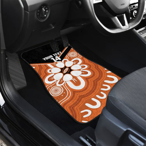 Northern Territory Oztag Custom Car Mats Seven-Petaled Rose Emblem Indigenous Art