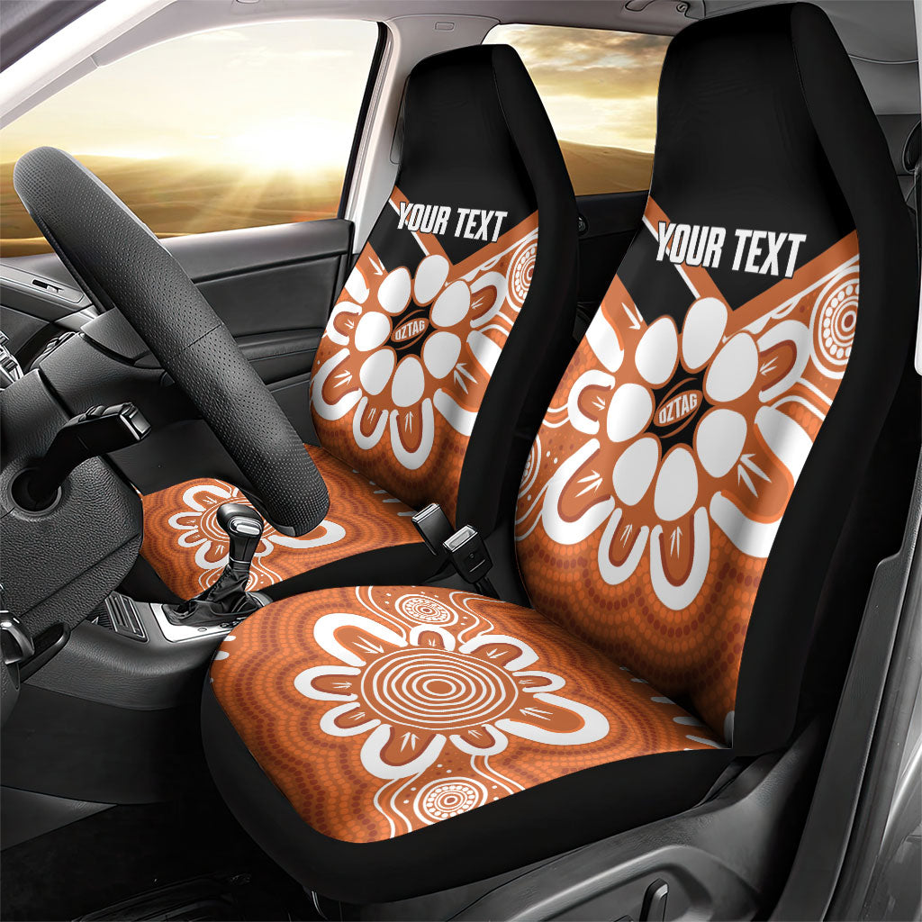 Northern Territory Oztag Custom Car Seat Cover Seven-Petaled Rose Emblem Indigenous Art