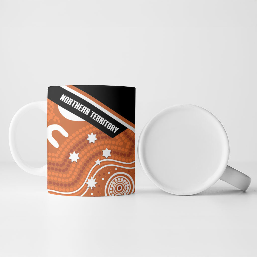Northern Territory Oztag Ceramic Mug Seven-Petaled Rose Emblem Indigenous Art