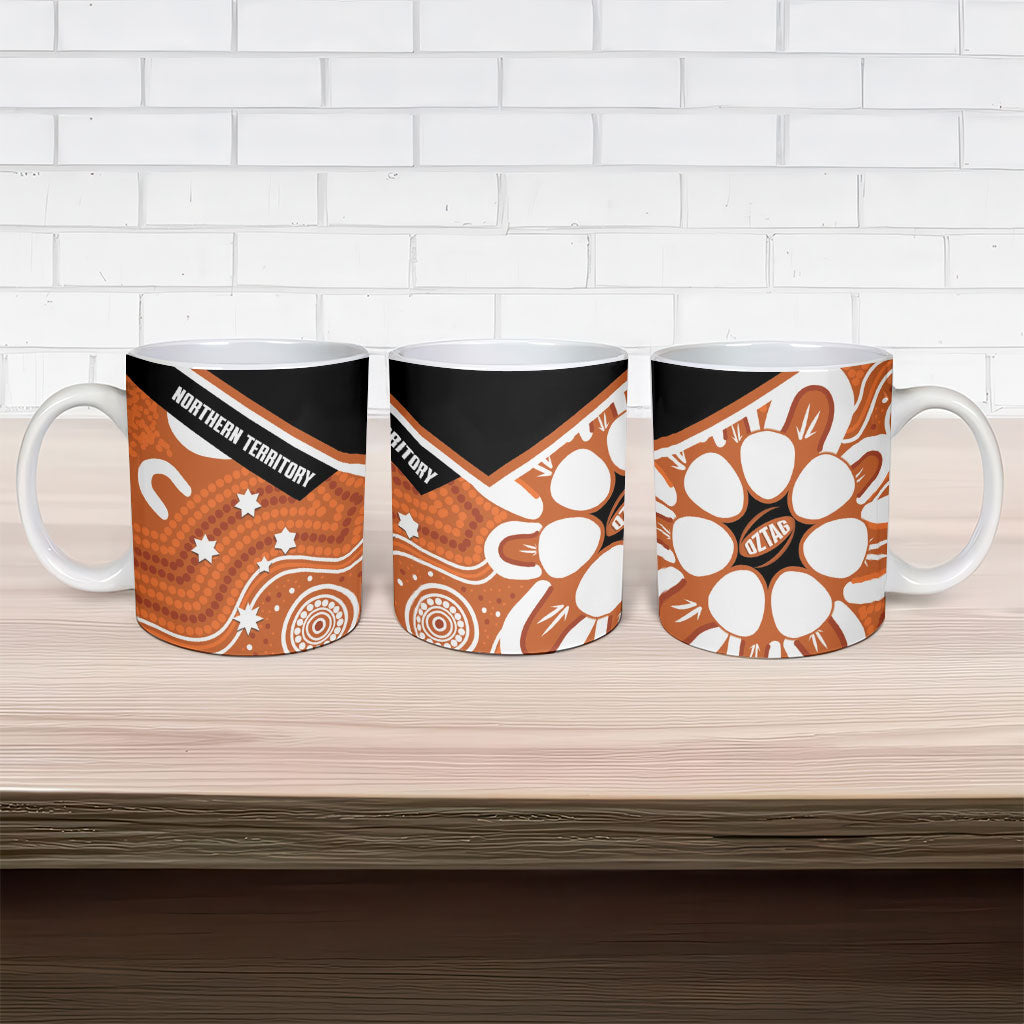 Northern Territory Oztag Ceramic Mug Seven-Petaled Rose Emblem Indigenous Art