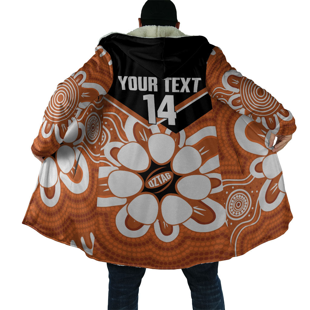 Northern Territory Oztag Custom Cloak Seven-Petaled Rose Emblem Indigenous Art