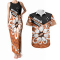 Northern Territory Oztag Custom Couples Matching Tank Maxi Dress and Hawaiian Shirt Seven-Petaled Rose Emblem Indigenous Art