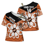 Northern Territory Oztag Custom Cross Shoulder Shirt Seven-Petaled Rose Emblem Indigenous Art