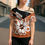 Northern Territory Oztag Custom Cross Shoulder Shirt Seven-Petaled Rose Emblem Indigenous Art