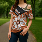 Northern Territory Oztag Custom Cross Shoulder Shirt Seven-Petaled Rose Emblem Indigenous Art