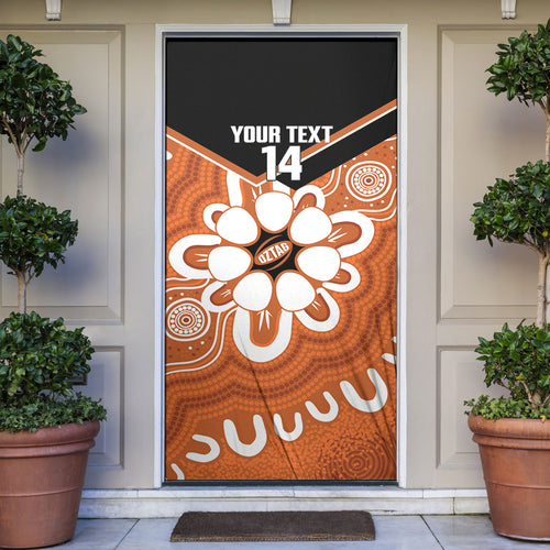 Northern Territory Oztag Custom Door Cover Seven-Petaled Rose Emblem Indigenous Art