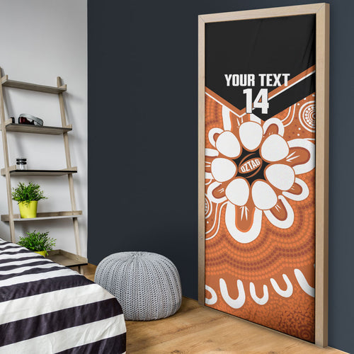 Northern Territory Oztag Custom Door Cover Seven-Petaled Rose Emblem Indigenous Art