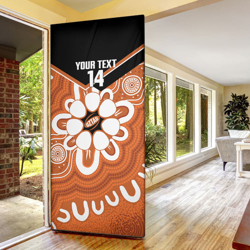 Northern Territory Oztag Custom Door Cover Seven-Petaled Rose Emblem Indigenous Art