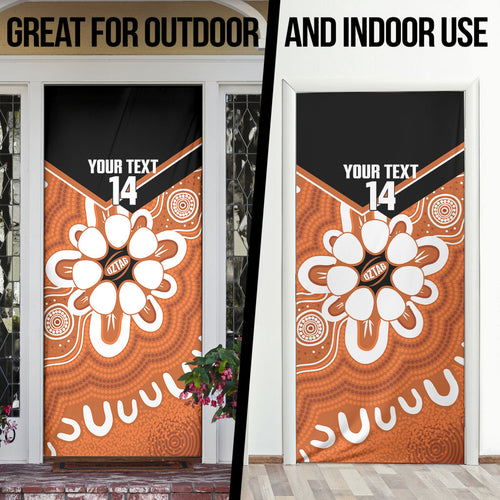 Northern Territory Oztag Custom Door Cover Seven-Petaled Rose Emblem Indigenous Art