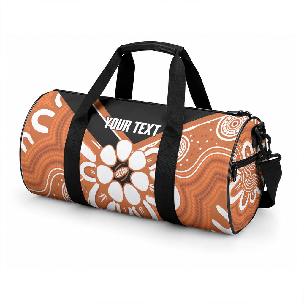 Northern Territory Oztag Custom Duffle Bag Seven-Petaled Rose Emblem Indigenous Art