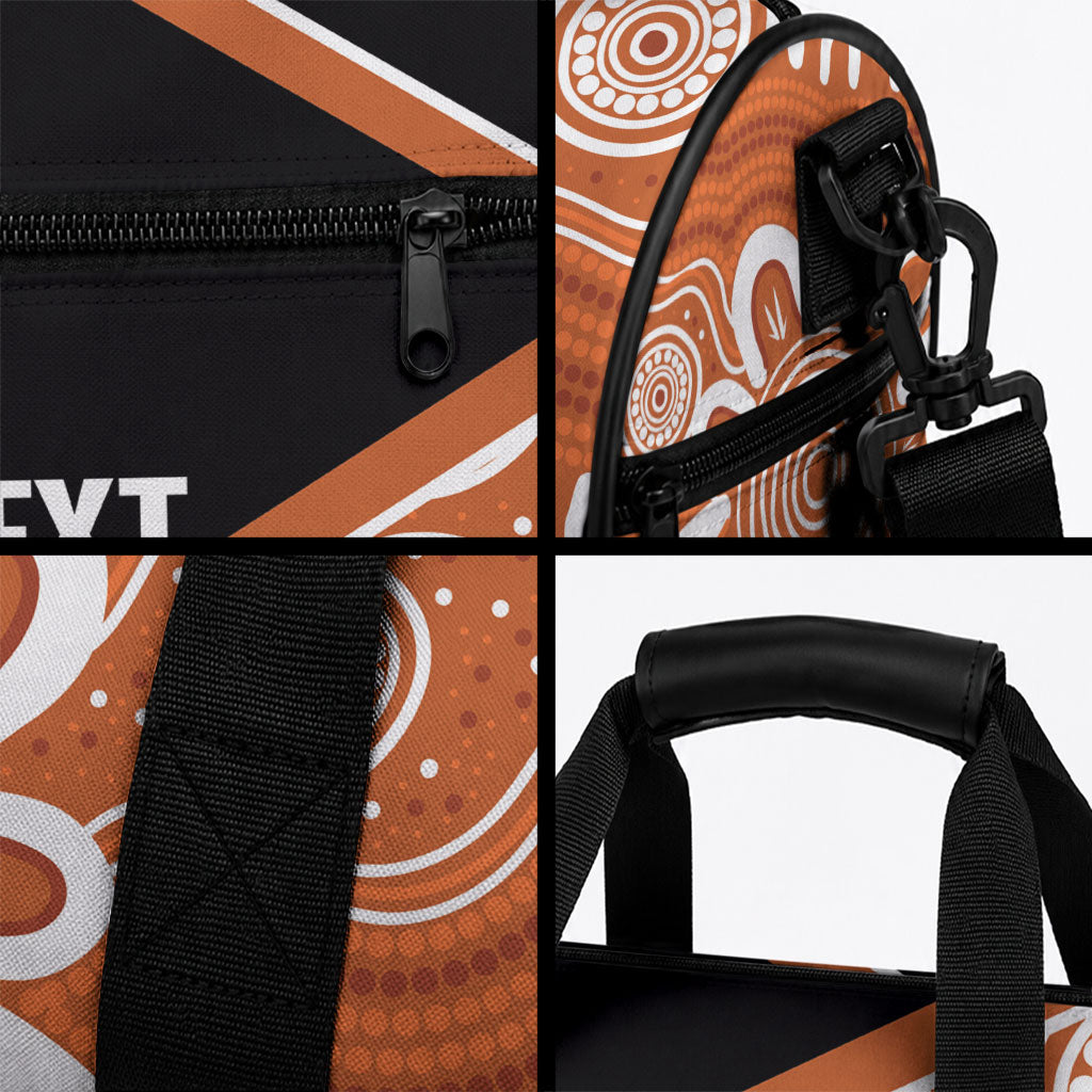Northern Territory Oztag Custom Duffle Bag Seven-Petaled Rose Emblem Indigenous Art