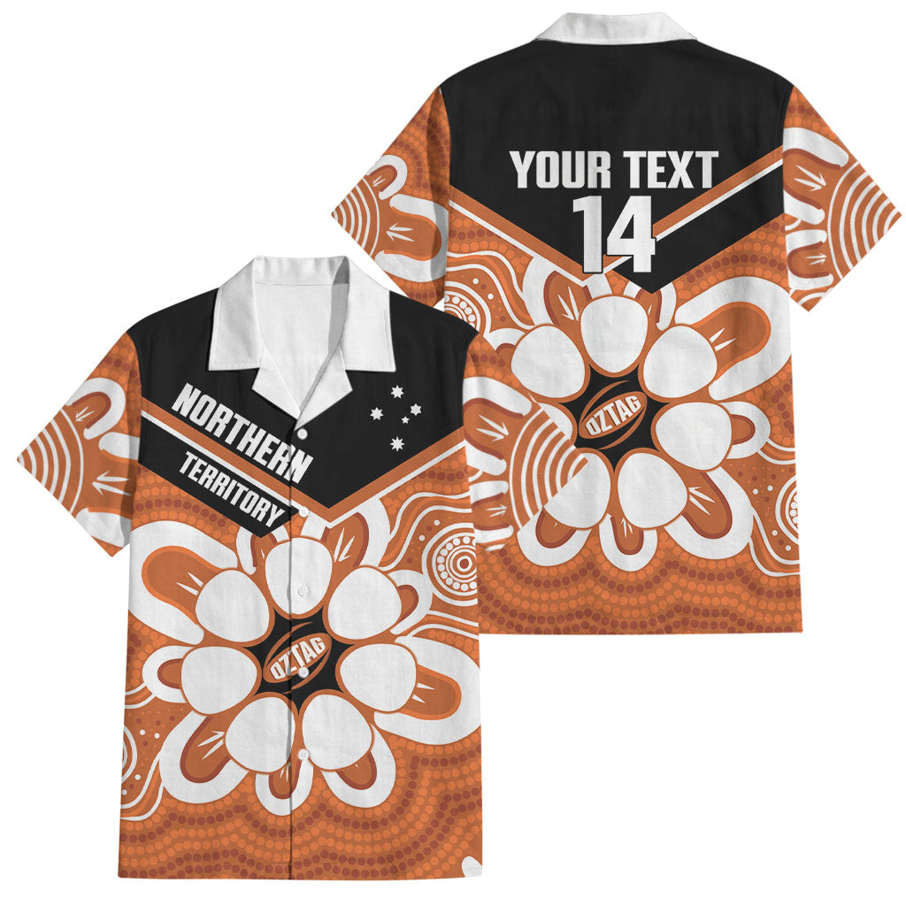 Northern Territory Oztag Custom Family Matching Mermaid Dress and Hawaiian Shirt Seven-Petaled Rose Emblem Indigenous Art