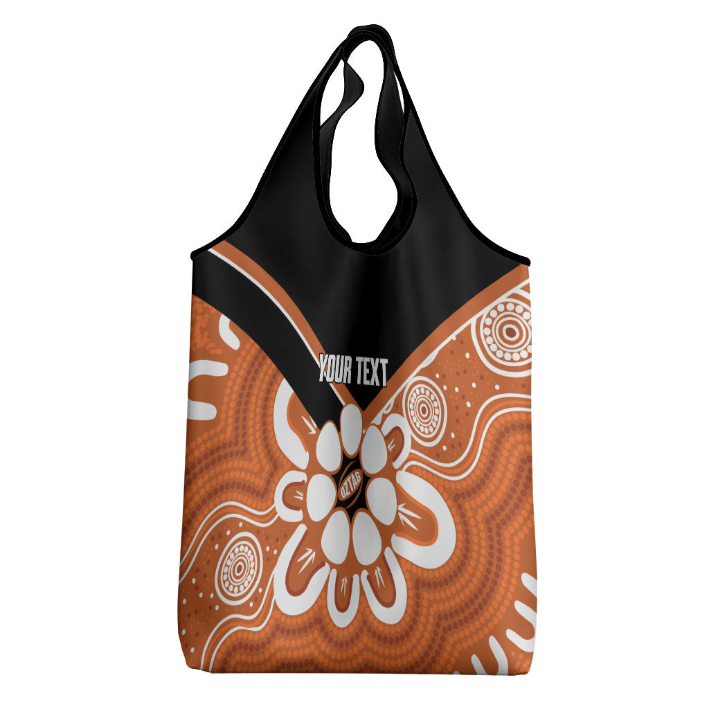 Northern Territory Oztag Custom Grocery Bag Seven-Petaled Rose Emblem Indigenous Art