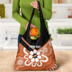 Northern Territory Oztag Custom Grocery Bag Seven-Petaled Rose Emblem Indigenous Art